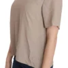 Dolce & Gabbana Women's Elegant Beige Silk Blend Crew Neck Blouse