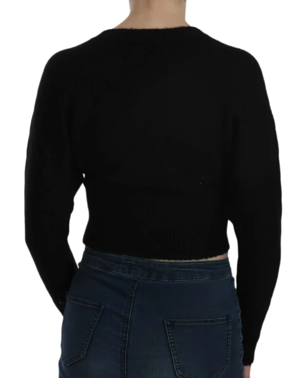 Dolce & Gabbana Women's Chic Black Cropped Cardigan with Button Details