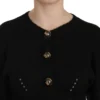 Dolce & Gabbana Women's Chic Black Cropped Cardigan with Button Details