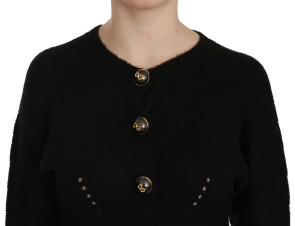 Dolce & Gabbana Women's Chic Black Cropped Cardigan with Button Details