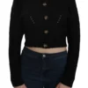 Dolce & Gabbana Women's Chic Black Cropped Cardigan with Button Details