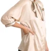 Dolce & Gabbana Women's Elegant Beige Silk Blend Blouse Top