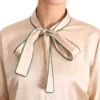 Dolce & Gabbana Women's Elegant Beige Silk Blend Blouse Top
