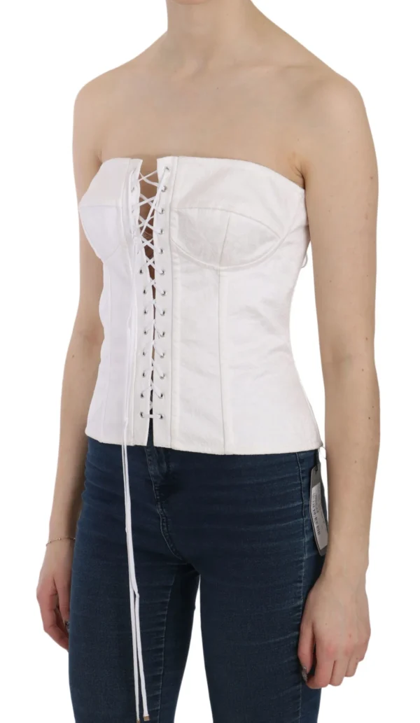 Dolce & Gabbana Women's Elegant White Strapless Corset Top