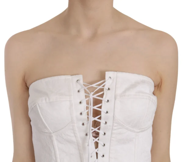Dolce & Gabbana Women's Elegant White Strapless Corset Top