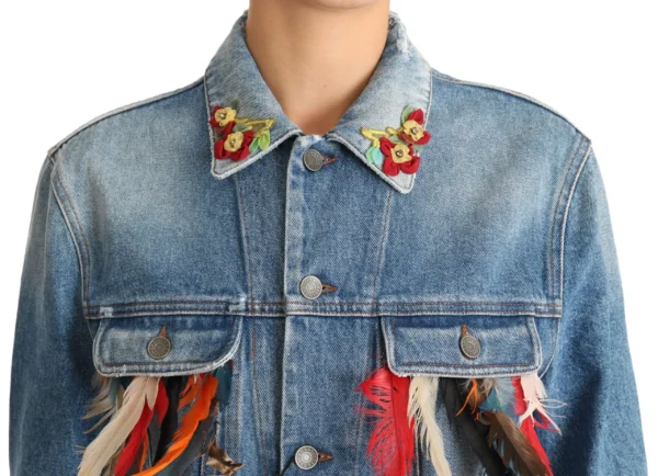 Dolce & Gabbana Women's Floral Embroidered Denim Elegance Jacket