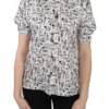 Dolce & Gabbana Women's Elegant Trumpet Print Silk Blouse