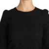 Dolce & Gabbana Women's Elegant Black Floral Crewneck Blouse