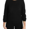 Dolce & Gabbana Women's Elegant Black Floral Crewneck Blouse
