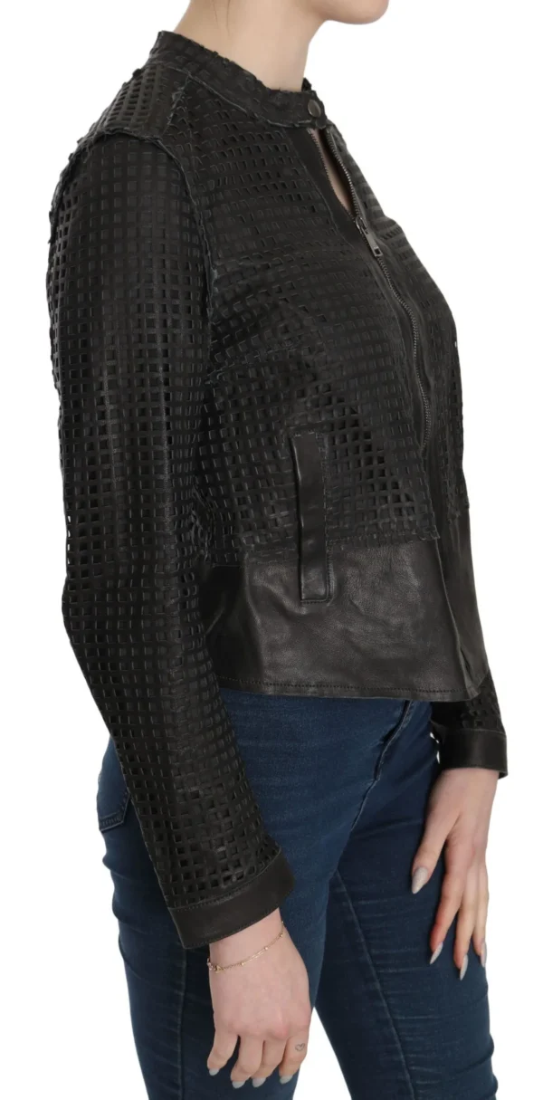 Dolce & Gabbana Women's Elegant Black Leather Biker Jacket