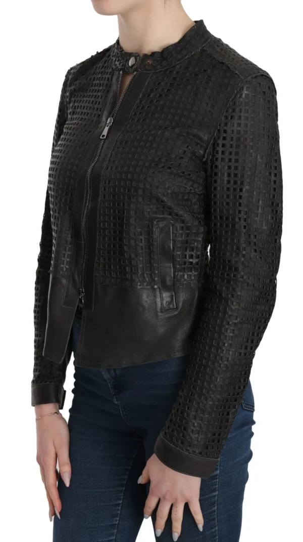 Dolce & Gabbana Women's Elegant Black Leather Biker Jacket