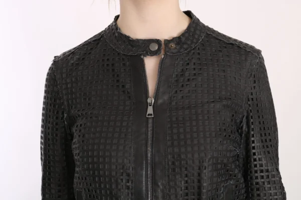 Dolce & Gabbana Women's Elegant Black Leather Biker Jacket