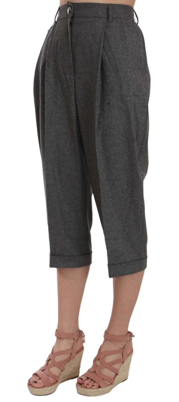 Dolce & Gabbana Women's Elegant Gray Wool-Cashmere Pleated Trousers