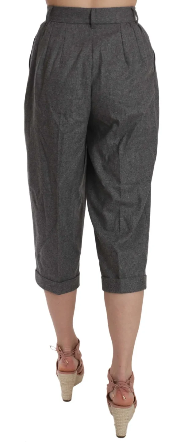 Dolce & Gabbana Women's Elegant Gray Wool-Cashmere Pleated Trousers