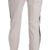 Dolce & Gabbana Women's Elegant White Stripe Wool Tapered Trousers