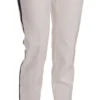 Dolce & Gabbana Women's Elegant White Stripe Wool Tapered Trousers