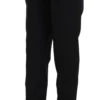 Dolce & Gabbana Women's Elegant Pleated Tapered Black Trousers