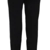 Dolce & Gabbana Women's Elegant Pleated Tapered Black Trousers