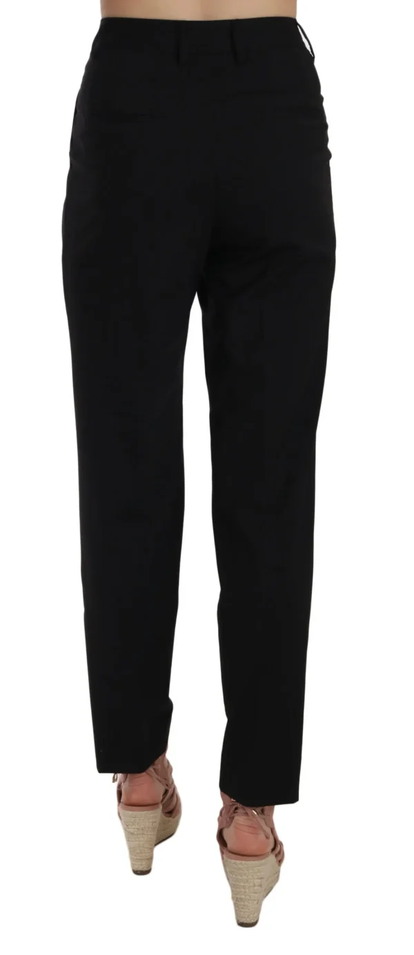 Dolce & Gabbana Women's Elegant Pleated Tapered Black Trousers
