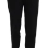 Dolce & Gabbana Women's Elegant Pleated Tapered Black Trousers
