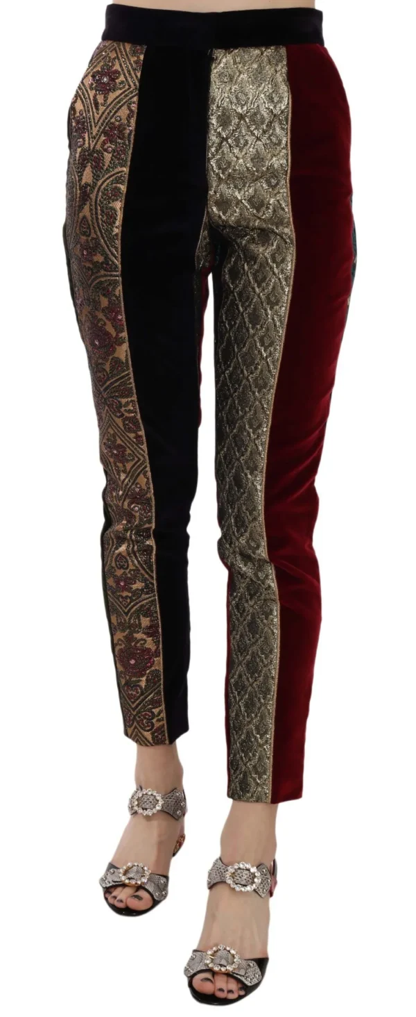 Dolce & Gabbana Women's Elegant Multicolor Jacquard Cropped Pants