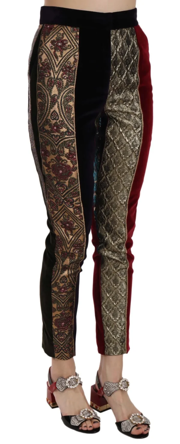 Dolce & Gabbana Women's Elegant Multicolor Jacquard Cropped Pants