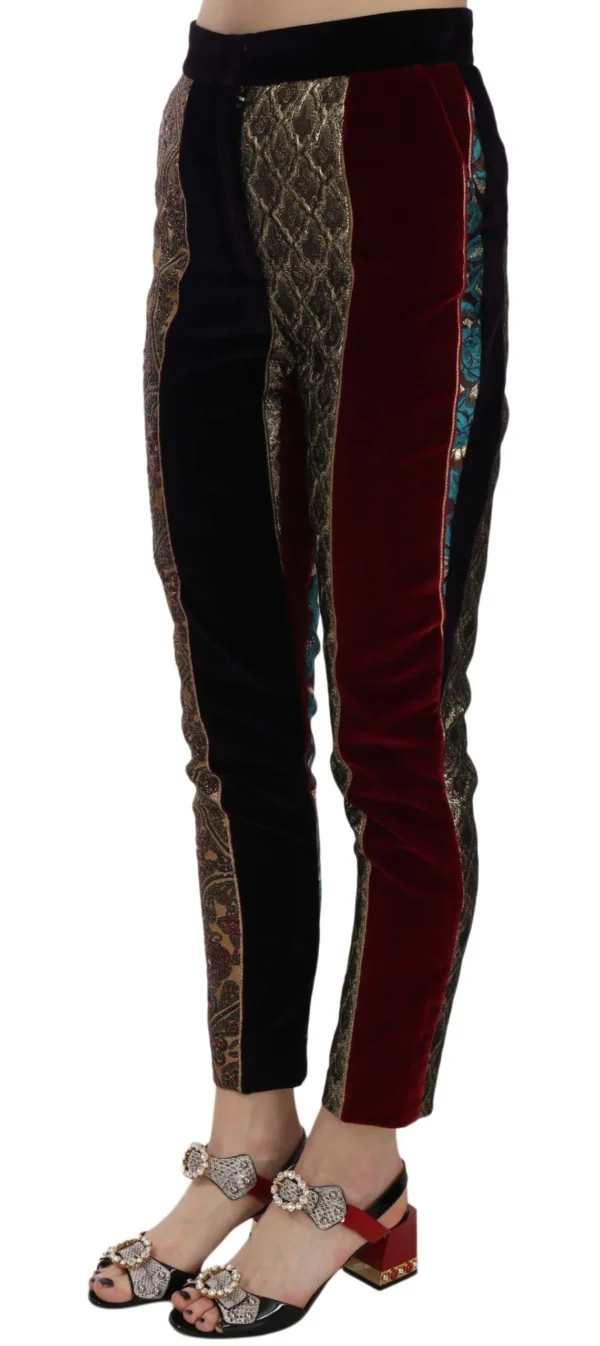 Dolce & Gabbana Women's Elegant Multicolor Jacquard Cropped Pants