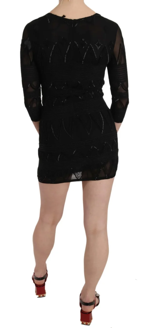John Richmond Women's Elegant Black Silk Mini Dress with Sequins
