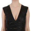 John Richmond Women's Studded Black Leather Mini Sheath Dress