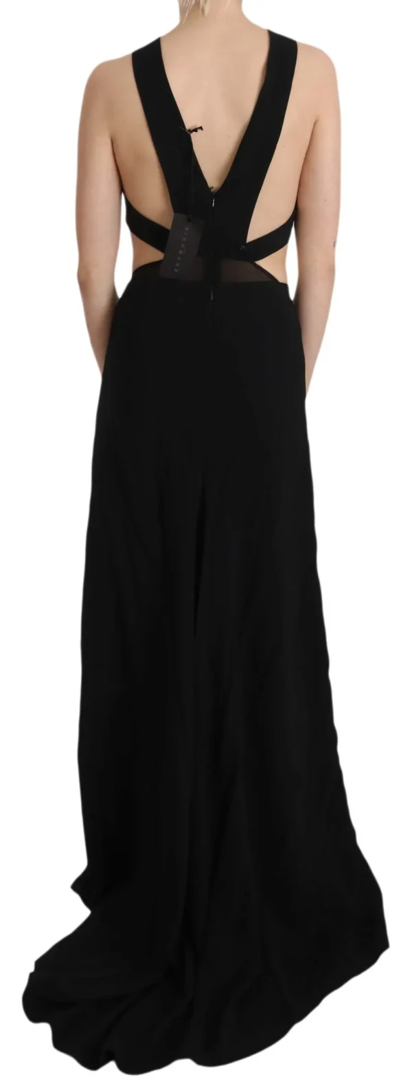 John Richmond Women's Elegant Flare Maxi Evening Dress with Crystal Accents