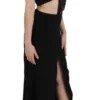 John Richmond Women's Elegant Flare Maxi Evening Dress with Crystal Accents