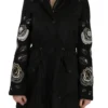 John Richmond Women's Elegant Black Beaded Parka Jacket for Women