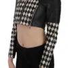 John Richmond Women's Chic Biker-Inspired Cropped Leather Jacket