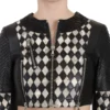 John Richmond Women's Chic Biker-Inspired Cropped Leather Jacket