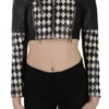 John Richmond Women's Chic Biker-Inspired Cropped Leather Jacket