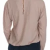PINK MEMORIES Women's Elegant Pink Lace Boat Neck Blouse