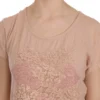 PINK MEMORIES Women's Elegant Cream Lace Round Neck Blouse