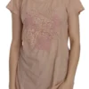 PINK MEMORIES Women's Elegant Cream Lace Round Neck Blouse