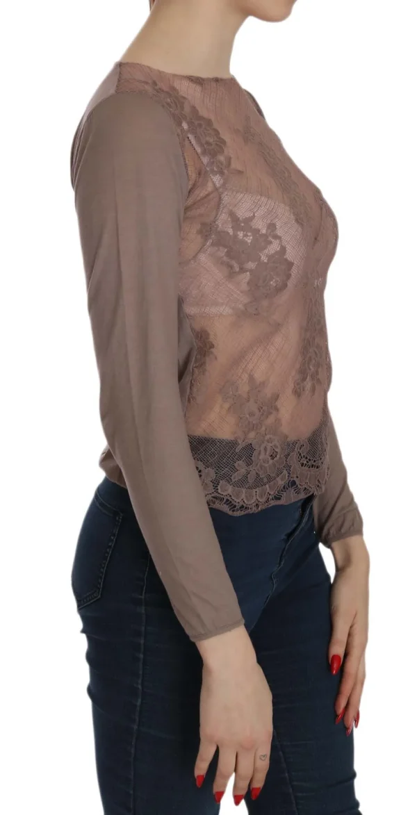 PINK MEMORIES Women's Boat Neck Cotton Lace Blouse