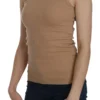 PINK MEMORIES Women's Beige Cotton Spaghetti Strap Tank