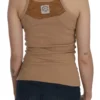 PINK MEMORIES Women's Beige Cotton Spaghetti Strap Tank