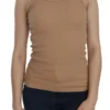 PINK MEMORIES Women's Beige Cotton Spaghetti Strap Tank