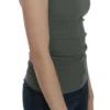 PINK MEMORIES Women's Elegant Round Neck Sleeveless Green Cotton Blouse