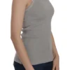 PINK MEMORIES Women's Elegant Sleeveless Grey Cotton Blouse