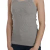 PINK MEMORIES Women's Elegant Sleeveless Grey Cotton Blouse