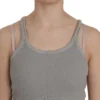 PINK MEMORIES Women's Elegant Sleeveless Grey Cotton Blouse
