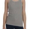 PINK MEMORIES Women's Elegant Sleeveless Grey Cotton Blouse