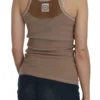 PINK MEMORIES Women's Chic Brown Sleeveless Spaghetti Strap Top