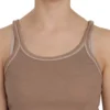 PINK MEMORIES Women's Chic Brown Sleeveless Spaghetti Strap Top
