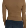 GF Ferre Women's Elegant Brown Fitted Blouse for Sophisticated Evenings